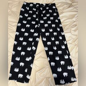 Jensen Black and White Elephant Print Sweatpants Large